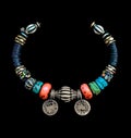 Vector Antique Ethnic Jewelry. Retro Multicolor Necklaces.